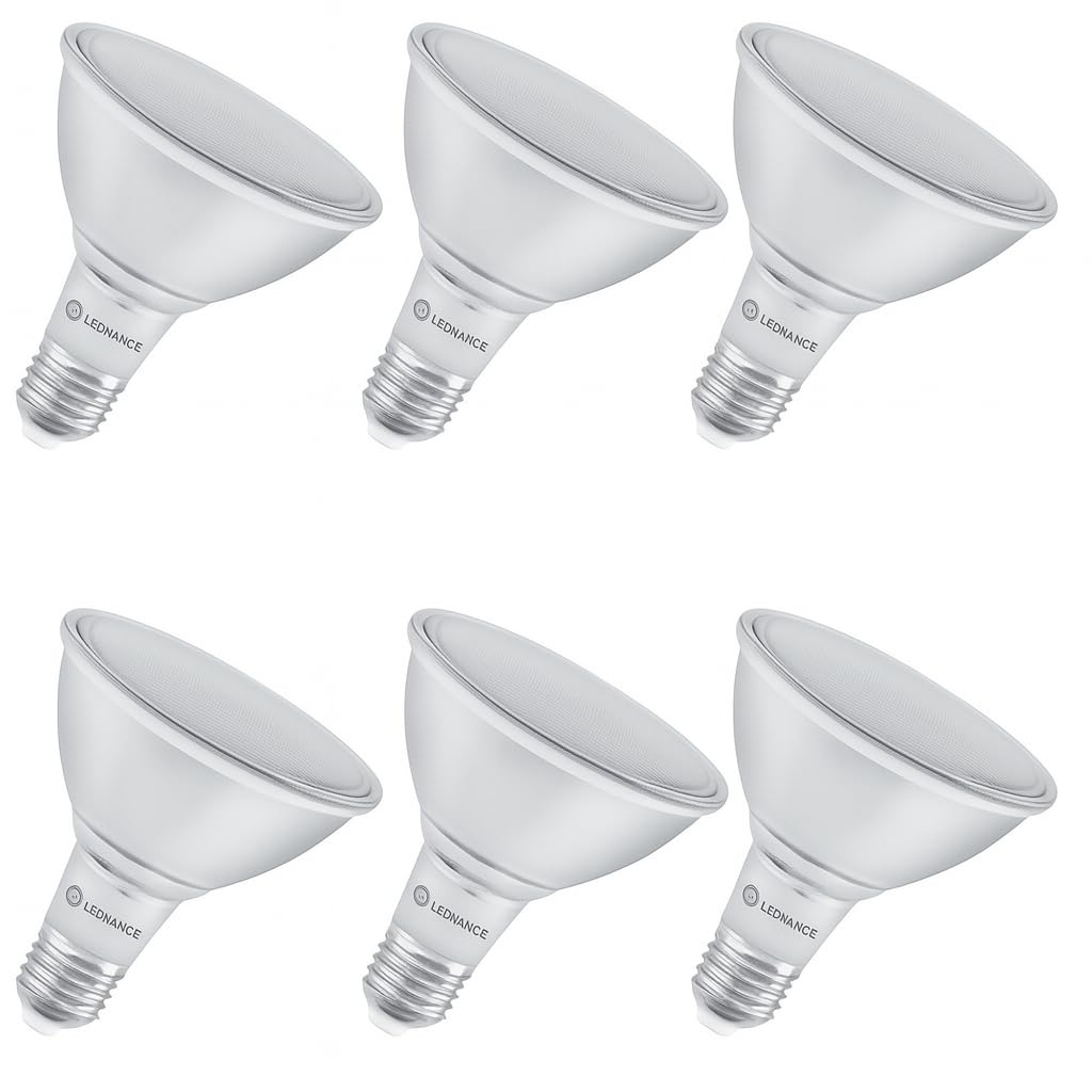 LEDVANCE 6x LED PAR38 Reflektorlampe, Warmweiß, 14,5W, E27, Dimmbar, 1035 lm, 30° Abstrahlwinkel, 120W Ersatz, 220-240V 6er SPARPACK