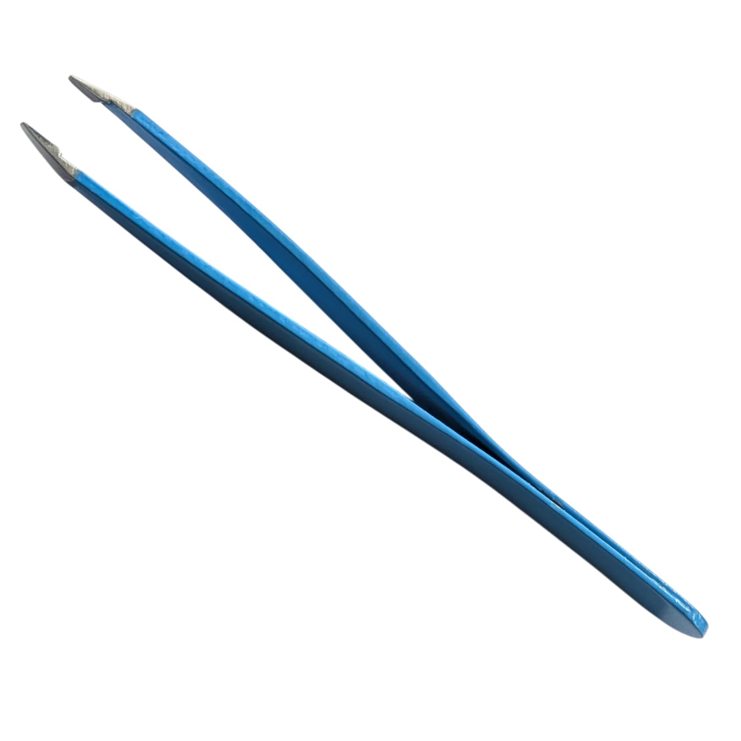 Tenartis 188 Pinzette per Sopracciglia Professionale, Obliqua Inox Celeste con Custodia in PVC - Made in Italy