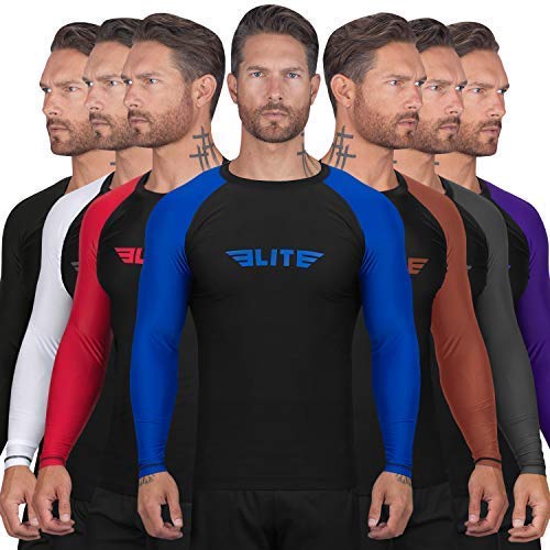 Buy Jiu Jitsu BJJ Rash Guard Men’s Bjj No GI MMA Ranked Full Sleeve