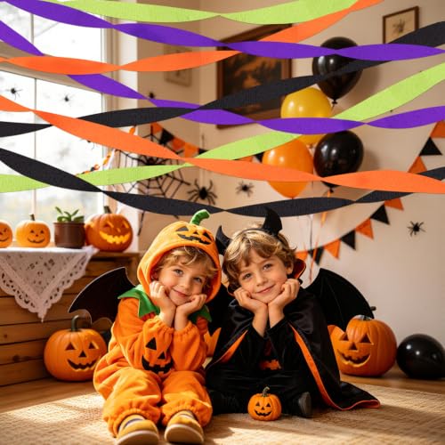 Image of Halloween Crepe Paper Streamers for Halloween Birthday Party Decorations