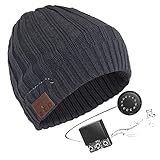 Zibaar Bluetooth Beanie Bluetooth Headphone Hat Wireless Bluetooth Hat Wireless Headset Hat Combined with Stereo Headphones Hands Free Talking Stripe Unisex Grey