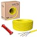 Produktbild hb-digital 50m CAT.7a Netzwerkkabel Gelb Verlegekabel Ethernet LAN AWG23 Reines Kupfer S/FTP PiMF LSZH Halogenfrei RoHS-Compliant Installation Datenkabel PoE 10Gbit/s max. 1200MHz + Abisolierer