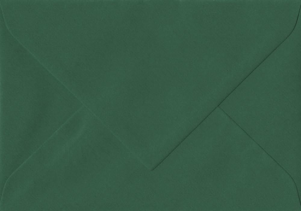 Pack of 50 Racing Green 135mm x 191mm Gummed 100gsm 5x7 Paper Coloured Envelopes