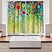 Ambesonne Flower Kitchen Curtains, Abstract Dandelion Inspired Spiral Blooms Petals Geometrical Shapes Nature Art Theme, Window Drapes 2 Panel Set for Kitchen Cafe Decor, 55