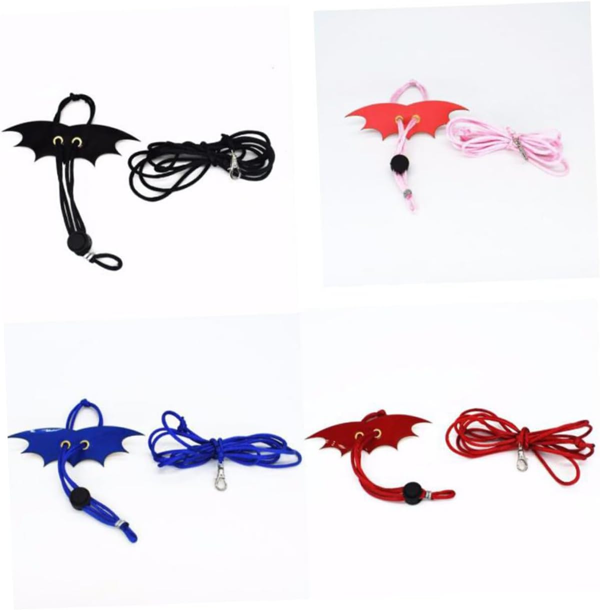 2PCS Small Animal Harness Leash with Bat Wing for Hamsters Rats Guinea Pigs Adjustable Rope Vest for Secure Neck and Stomach Protection Red Blue