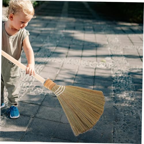 KICHOUSE Kleiner Kinderbesen aus Stroh mit Holzgriff Leichter und Dekorativer Kehrbesen für Wohnzimmer und Garage Weiche Bambusborsten Schonen Boden – Bild 5