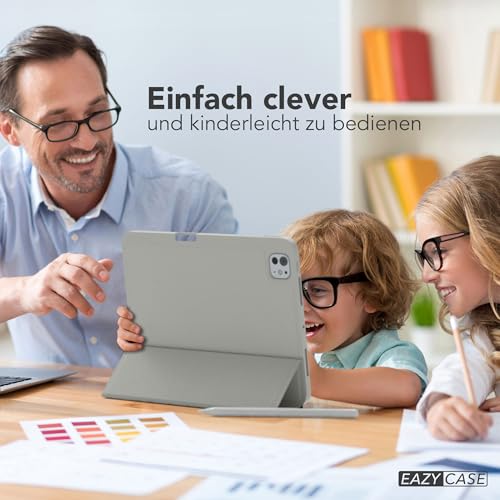 Étui iPad Pro 11 2025 EAZY CASE gris avec porte-stylo et support rabattable smartcase
