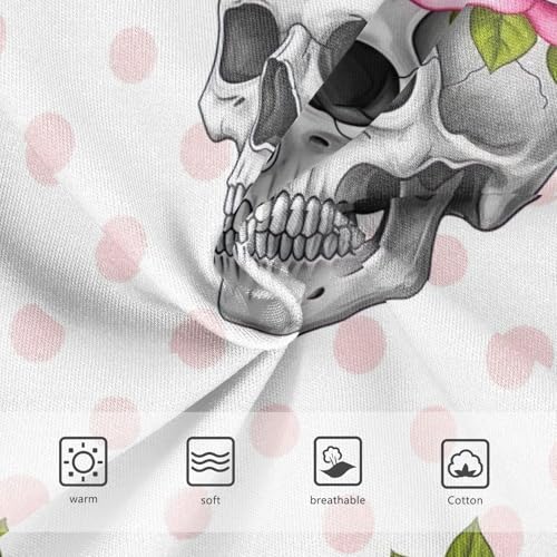 Girl Panties, Grey Skulls Pink Roses Toddler Girl Panties, Cotton Underwear for Girls, 2T–8 Years3