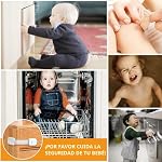 Fhlbestyu Cierre Seguridad Cajones Bebe 10/8 Seguridad Cajones Bebe, Seguro Puertas Bebe, Seguridad Puertas Niños Bloqueo de Seguridad con Ajustable, sin Taladrar con Adhesivo Fuerte