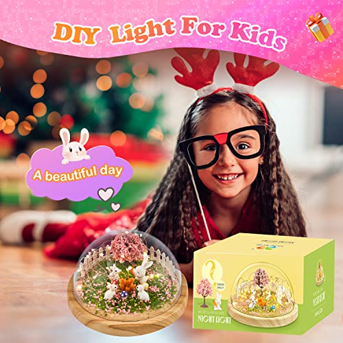 LEFJUBAW Make Your Own Night Light, Rabbit DIY Kits for Girls Creative Magic Night Light USB Upgrade Edition Bunny Toys, Arts and Crafts Lamp Project for Girls, Gifts for 4 5 6 7 8 9 10 Year Old Girl by LEFJUBAW - Image 6