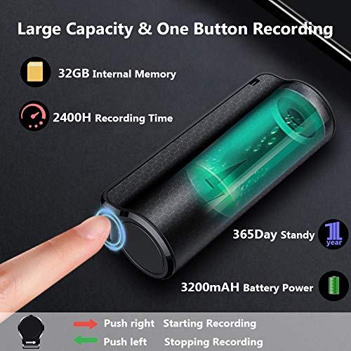 Mini-Diktiergerät MTFY mit 32GB Speicher und Stimmenaktivierung