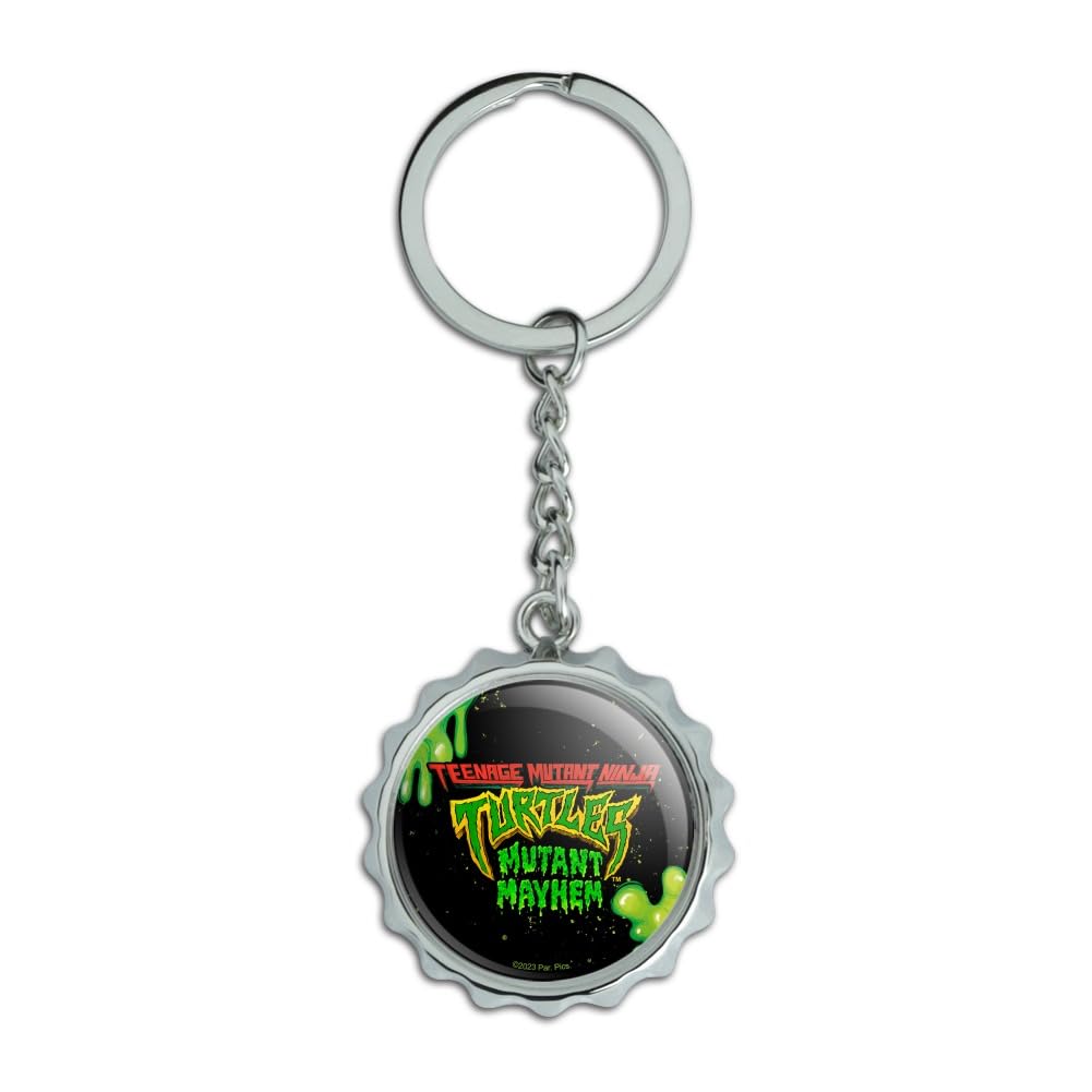GRAPHICS & MORETMNT Mutant Mayhem Logo Keychain Chrome Plated Metal Pop Cap Bottle Opener