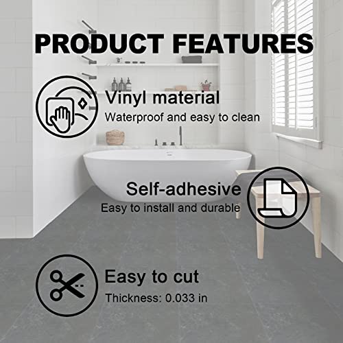 Peel And Stick Floor Tile Black Marble Vinyl Flooring Coverings Kitchen Bedroom Ground House Renovation Vinyl Tile Easy To Apply 10 Pieces/Pack #TOP3