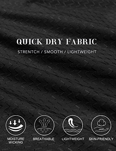 Kawata Men's Muscle Polo Shirts Dry Fit Short Sleeve Stretch Slim Fit T Shirts Workout Golf Shirt Black #TOP5