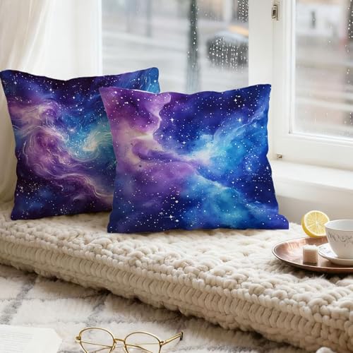 Protege oreiller 45 x 45 super doux pour renover un coussin canape use avec style bleu violet - 4