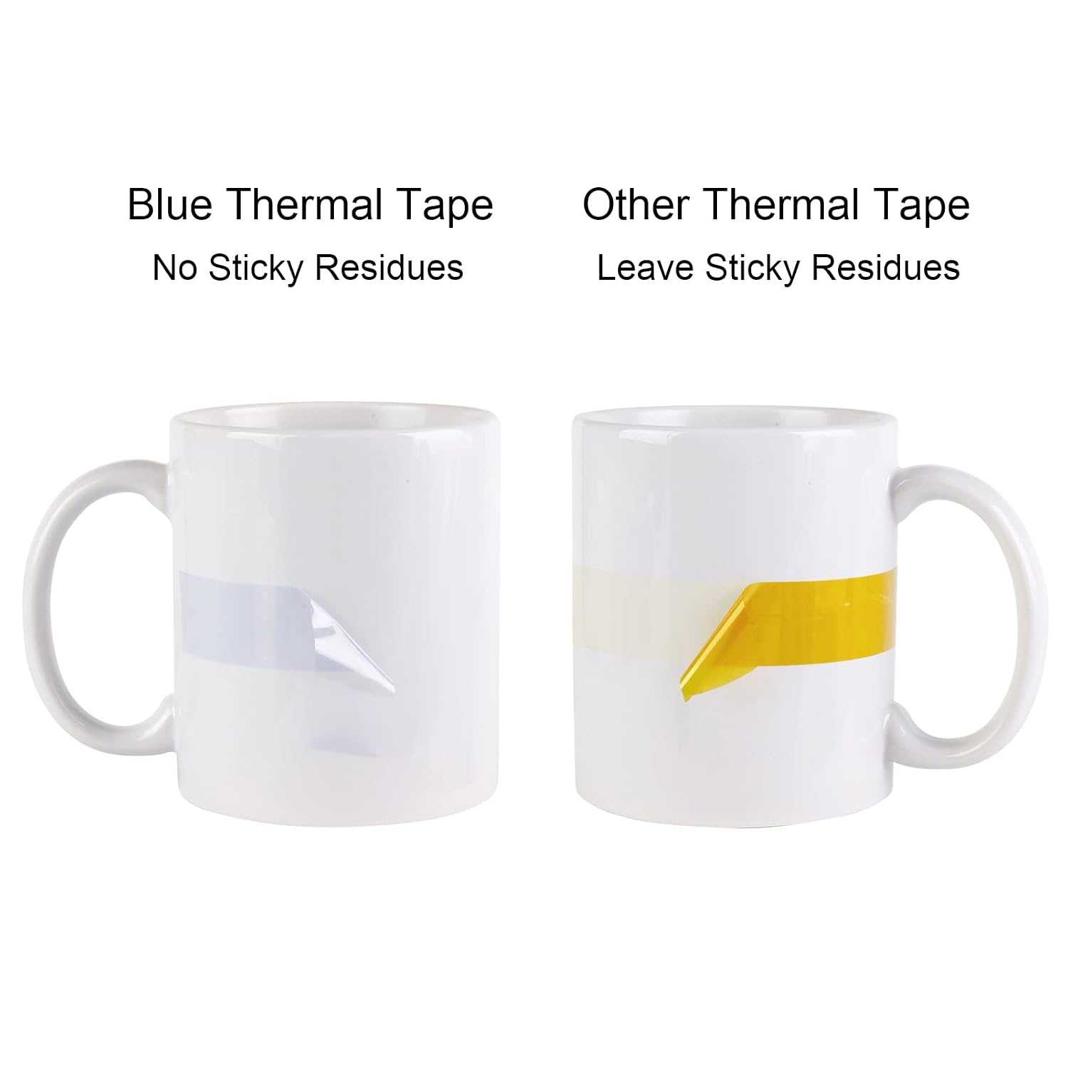 4 Rolls 4/5 Inch Wide x 36 Yards Long Blue High Temperature Tape, Sublimation Blanks Thermal Tape, Heat Transfer Tape