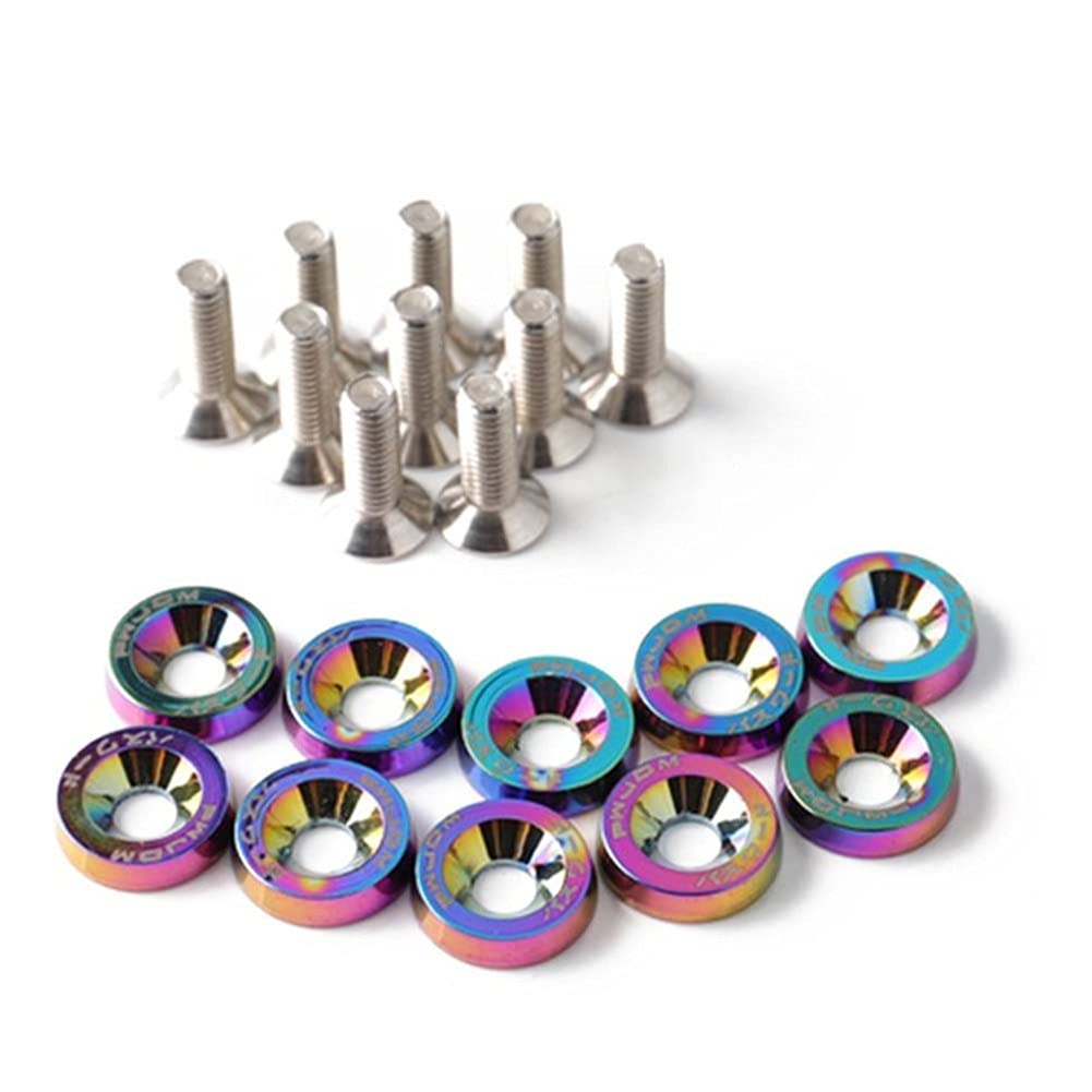 Engine Bay Dress Up Kit Password JDM - Black Aluminum Fender Washers & M6 Bolts (20 Pcs) JDM Dress Up Washers - Foto 8