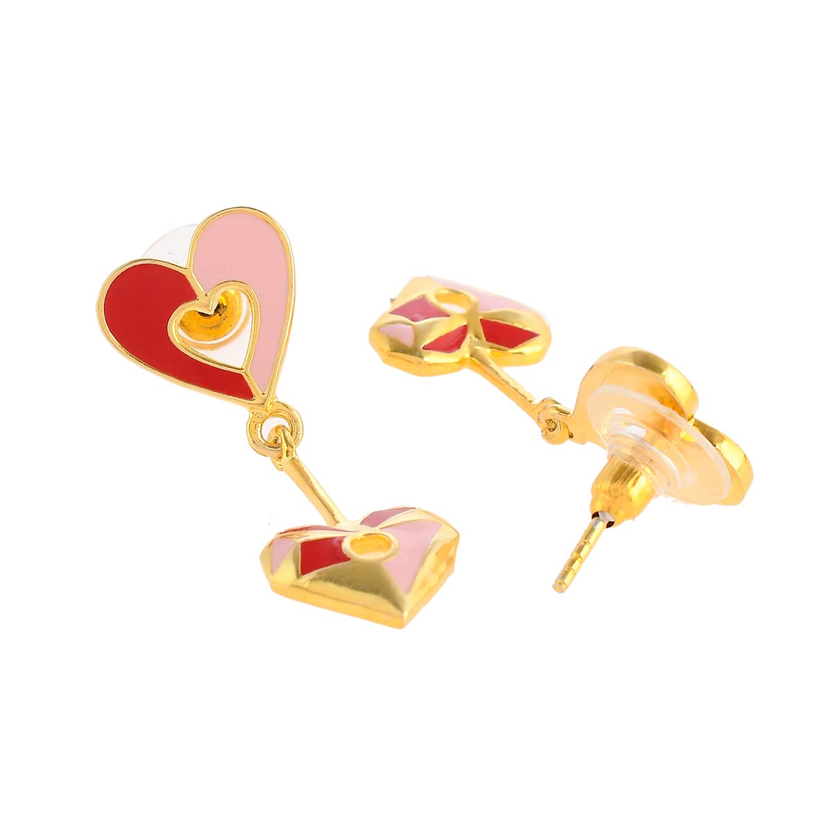 Enamelled Hearts Pendant Set