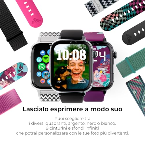 Savefamily Savewatch Plus 2 | Smartwatch Per Bambini Con Localizzatore Gps, Chiamate, Video, Whatsapp, Spotify, App Store - Quadrante Argento E Cinturino In Silicone Maui - 8