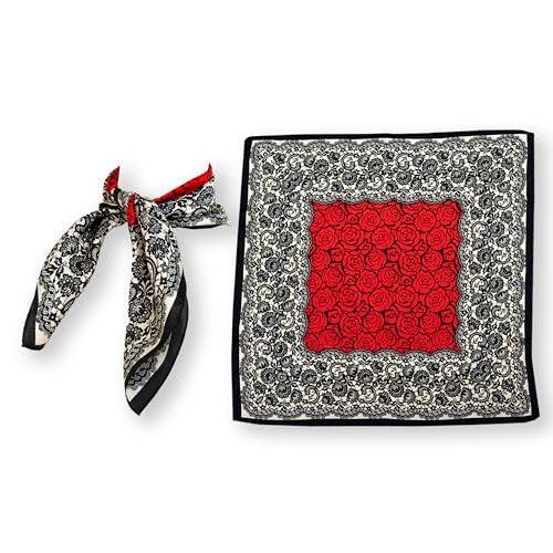 KAIYI 53x53CM 100% Pure Silk Scarf for Women Fashion and Gift (Luxurious02)