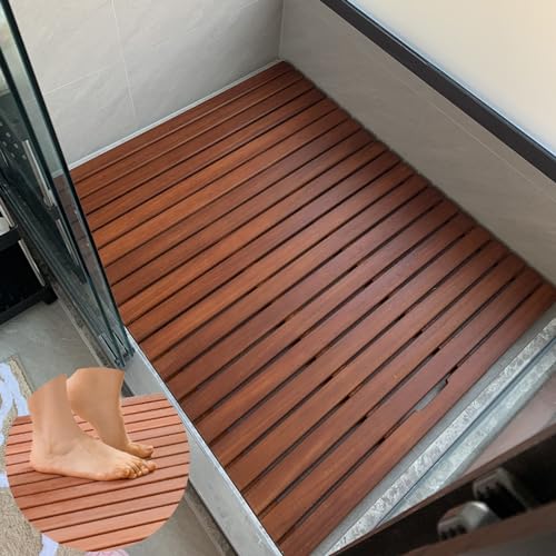 Badematte aus Holz für den Innen- und Außenbereich – Duschbodenmatte...