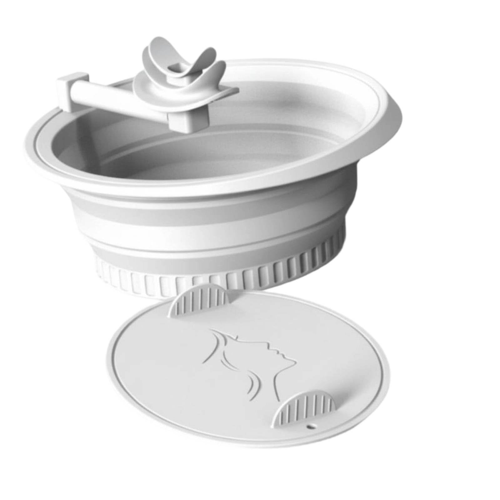 Facial Ice Bath Basin Portable Ice Bath Face Basin Silicone Facial Plunge Bowl Easy to Clean for in-Home Spa, Travel, White, Breathable-image-25