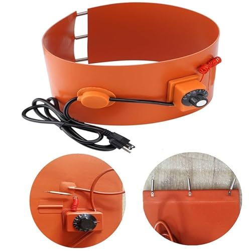 Cinta calefactora de bidones Banda calefactora de bidones 220V Calentador de bidón metálico for barril de 55 galones con termostato rotativo ajustable Miel, Aceite Cinta calentadora de silicona ( Size