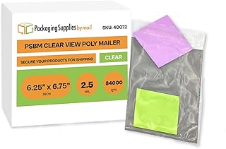 PSBM Clear Poly Mailers, 9x12 Inch, 84000 Pack, Shipping Envelope with Transparent Side & Grey Side, Great for Clothing, T-Shirt, Catalog