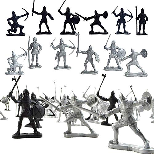 Lynkaye 60 Pcs Medieval Soldiers Military Figures Toy Ancient Roman Soldiers Figures Statues Middle Ages Army Infantry Archer Warriors Model #TOP5