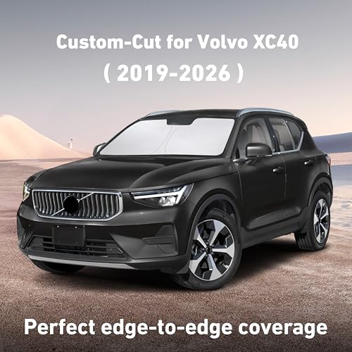 Image of EcoNour Windshield Sunshade Compatible for Volvo XC40 2019-2024 2025 2026, Sun Visor for Front Windshield & Window Sun Shade Cover, UV Heat Blocker & Protector, Car Accessories
