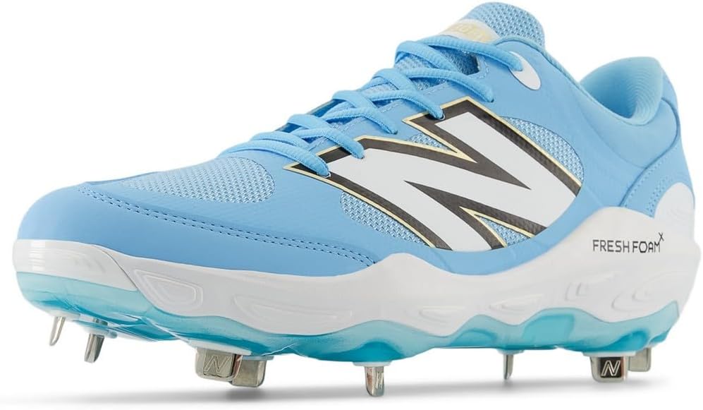 New Balance Men's Fresh Foam X 3000 V7 Baseball Shoe, Team Carolina/White, 11 M