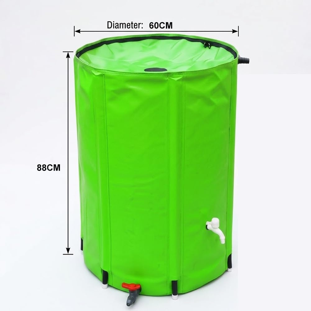 Barile di Raccolta dell'Acqua piovana Pieghevole da 66 galloni Serbatoio di Raccolta dell'Acqua in PVC Resistente con Rubinetto del Filtro e valvola Inferiore