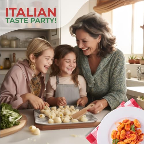 KneadEat Unique Curved Gnocchi Board Paddle, Unique Curved Design for Handmaking Italian Gnocchi Pasta. Perfect Ridges that Form the Grooves on the Gnocchi. Easy to Use and Clean. Italian taste party.