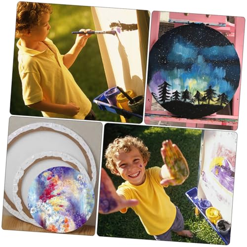 Lienzos para pintar de algodón con bastidor redondo en pack de 2 unidades 6
