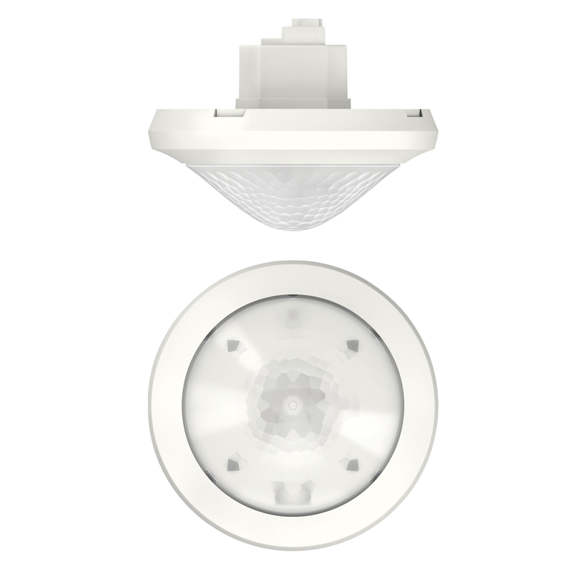 Theben 2089000 theRonda P360 KNX UP WH rilevatore di presenza PIR 2 canali | incasso a soffitto, KNX, area di rilevamento circolare 360°, 24 m/452 m², 2 canali luce, 2 canali presenza per HVAC, bianco