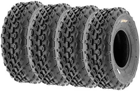 SUNF A015 ATV/UTV Tires - 19x7-8 & 18x9.5-8 Light Weight Knobby Tires, 6 PR (Bundle)