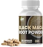 Black Maca Root Supplement - 90 Vegan Maca Root Capsules for Energy Support, Mood Balance, Mental Focus, Memory Enhancement