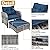 FYRICKYLINOO 5 Pieces Wicker Outdoor Patio Chairs Set with Ottoman, All Weather PE Rattan Patio Conversation Furniture Set Outdoor Furniture Set with Hidden Ottoman, Blue