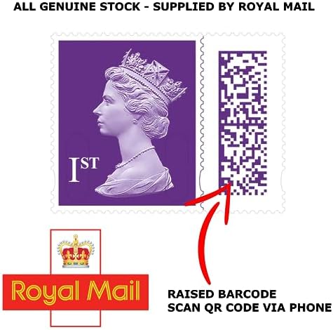 1st Class Stamps (8 Pack) - Self Adhesive UK Letter Postage Stamps for Standard Mail with Barcode - Royal Mail First Class Postage Stamps