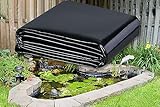 KLEWEE 10 x 13ft Pond Liner, 20 Mil LDPE Heavy Duty Pond Liners, Black Fish Safe Pond Skins Pond Liner for Koi Ponds, Waterfall, Stream, Fountains and Water Gardens