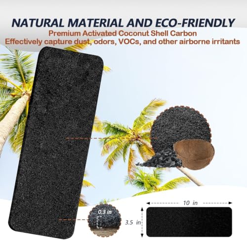 Image of Ceiling Fan Filters for Blades, 5Pcs Activated Coconut Shell Carbon Ceiling Fan Air Purifier Pads, Easily Sticks Unscented Air Filters for Common Household Contaminants | Air Purifier Pads, Unscented, Easy Stick-On, Household Contaminants, Common Use