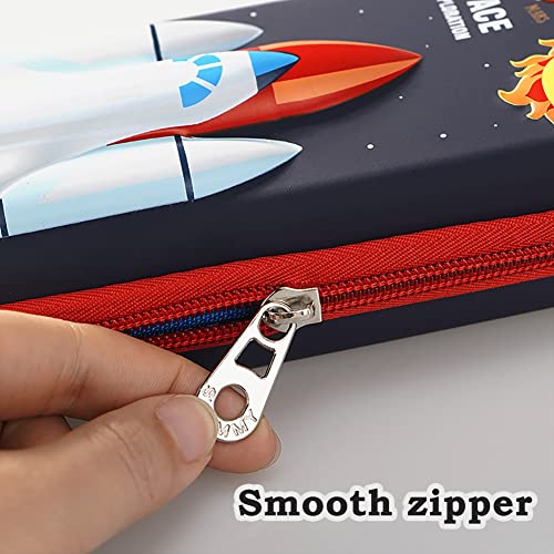 Image of 3D Space Shuttle Pencil Case for Kids Boys, Waterproof Pencil Box with Compartments Pen Pouch