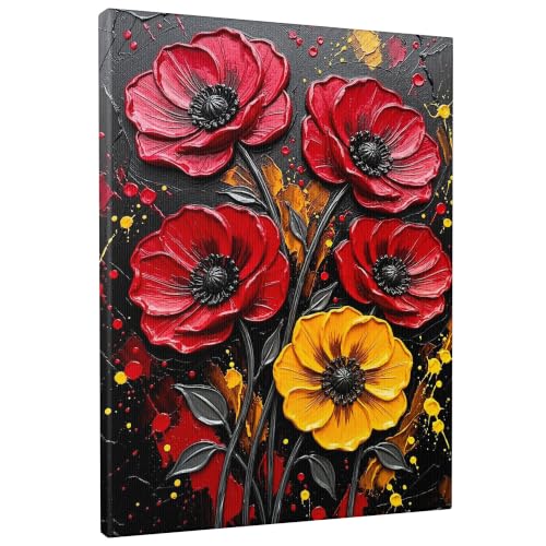 Lienzo decorativo floral con acabado artístico refinado para galería y hogar