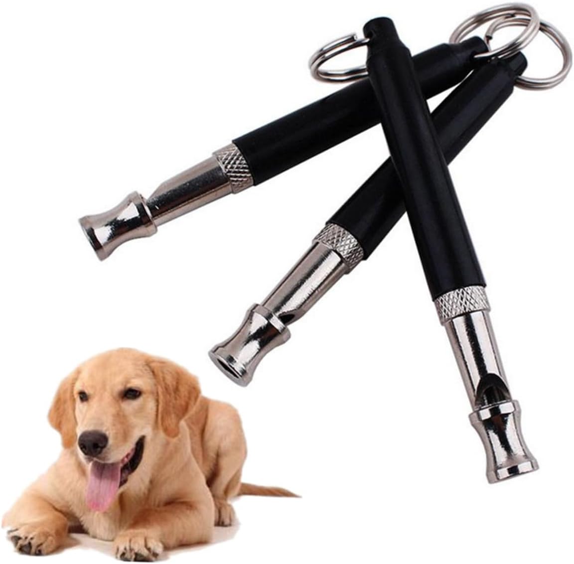 Dog Training Whistle Strap Frequency Control for Obedience Training Black Non-Corrosive Plated Safe and Humane Barking
