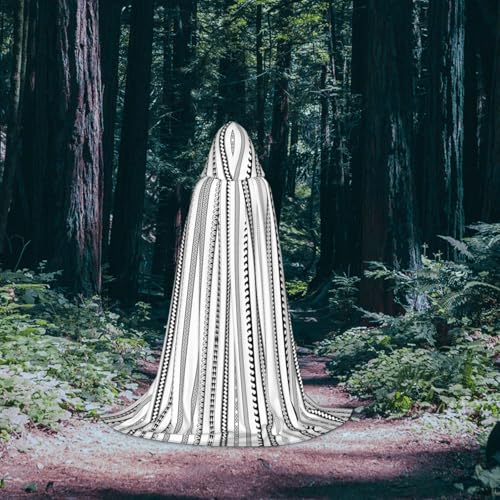 Cape à capuche imprimé bohème pour sublimer un look alternatif - 5