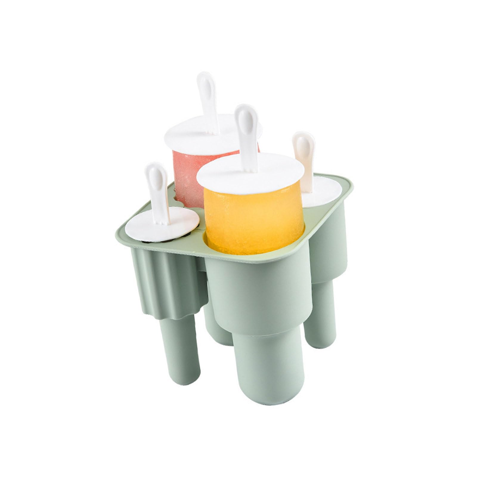 Jazuaiao Silicone Popsicles Mold for Refreshing Dessert Easy Releases 4 Cavity Ice Cream Mold Kitchen Tool Popsicles