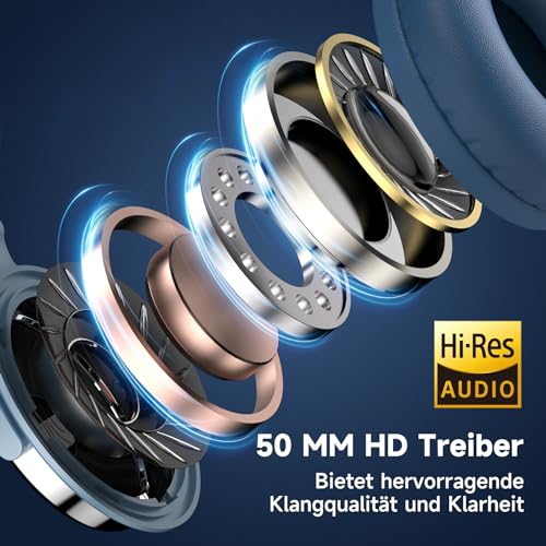 OneOdio Kopfhörer, kabelgebunden, DJ, Piano, Gitarre, mit Mikrofon, Hi-Res Audio, extra Bass-Sound, leicht, faltbar, Kopfhörer mit Share-Port, 2 Kabel – Headset für PC Studio Monitor AMP Pro-10