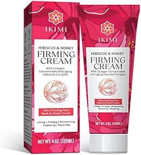 Hibiscus and Honey Firming Cream, Neck Firming Cream, Skin Tightening Cream for Face & Body, Skin Firming and Tightening Lotion, Face Tightening and Lifting Cream with Collagen, Hibiscus Extract, Honey, Jojoba Oil, 4 oz 120 mL