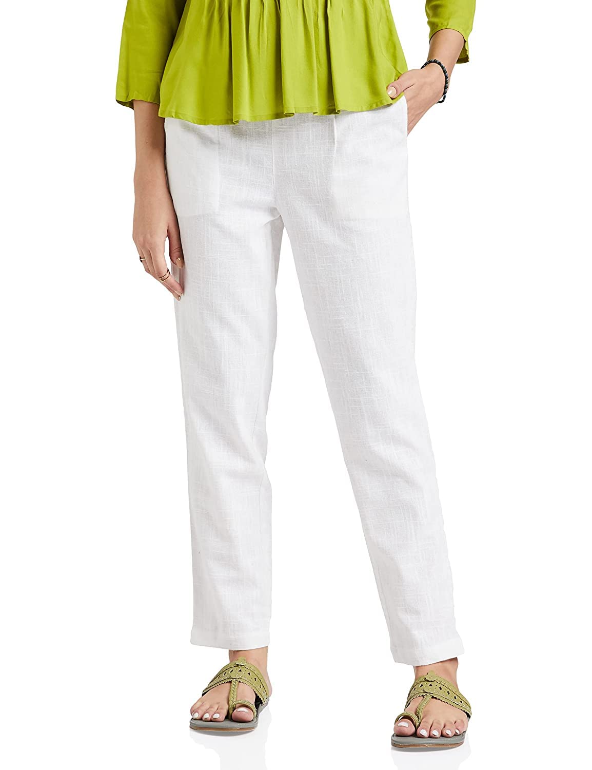digital shopee Cotton Women Trouser Pant Use for Formal Office High Waist for Wide Leg Ankle Length Straight Pencil Pant-picture-32