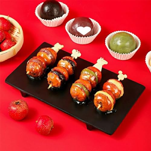 Cartoon Natural Bamboo Skewers for Food Appetizers 3.5 4.7 Inch Toothpicks Wood Cocktail Picks Fruit Kababs, Barbecue Snacks, Natural Wooden Paddle Skewer Mini Food Sticks (4.7” 50pcs) - Thumbnail 5